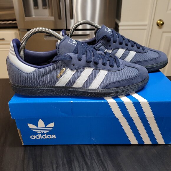 Adidas Samba Originals OG Preloved Ink Halo Blue Night Indigo Gum Sole Sneakers - Picture 6 of 12